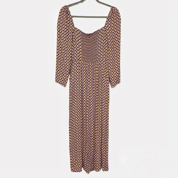 Reformation Hilda Midi Long Sleeve Dress Plaza Print Size 8 NWT - Picture 10 of 16